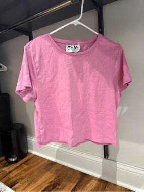 ACTA Pink Short Sleeve Crewneck Tee